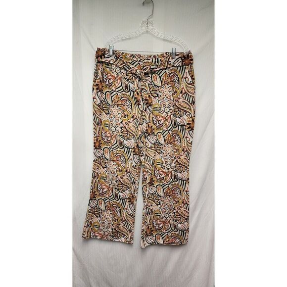 East 1946 Floral Wide Leg Pull-On Pants Multicolor Brown Size 18/20W - Picture 3 of 7